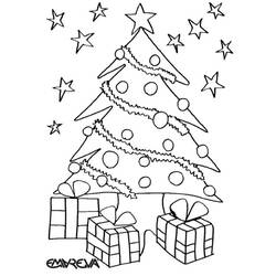 Раскраска: Новогодняя елка (объекты) #167457 - Раскраски для печати