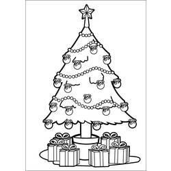 Раскраска: Новогодняя елка (объекты) #167464 - Раскраски для печати