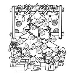 Раскраска: Новогодняя елка (объекты) #167473 - Раскраски для печати