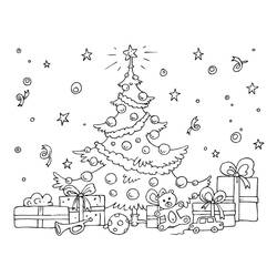Раскраска: Новогодняя елка (объекты) #167488 - Раскраски для печати