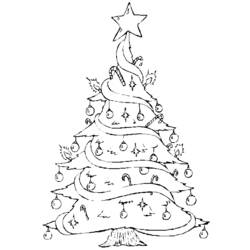 Раскраска: Новогодняя елка (объекты) #167497 - Раскраски для печати