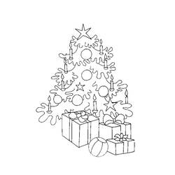 Раскраска: Новогодняя елка (объекты) #167519 - Бесплатные раскраски для печати