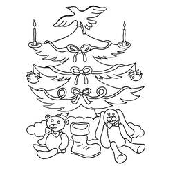 Раскраска: Новогодняя елка (объекты) #167537 - Бесплатные раскраски для печати