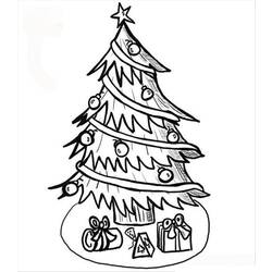 Раскраска: Новогодняя елка (объекты) #167576 - Раскраски для печати