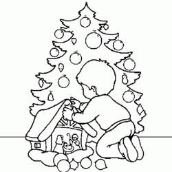 Раскраска: Новогодняя елка (объекты) #167598 - Бесплатные раскраски для печати