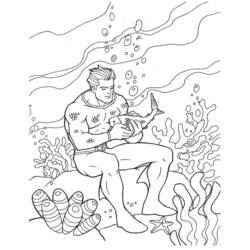 Раскраска: Аквамэн (Супер герой) #85008 - Раскраски для печати