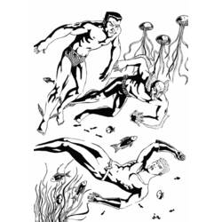 Раскраска: Аквамэн (Супер герой) #85015 - Раскраски для печати