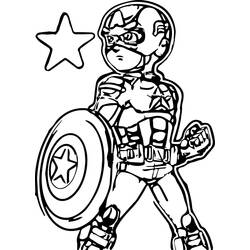 Раскраска: Капитан америка (Супер герой) #76690 - Раскраски для печати