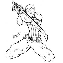 Раскраска: Deadpool (Супер герой) #82828 - Раскраски для печати
