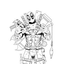 Раскраска: Deadpool (Супер герой) #82831 - Раскраски для печати