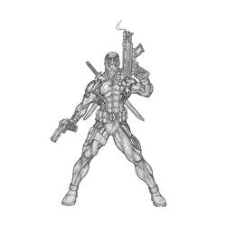 Раскраска: Deadpool (Супер герой) #82897 - Раскраски для печати