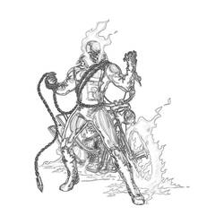 Раскраска: Ghost Rider (Супер герой) #82056 - Раскраски для печати