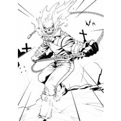 Раскраска: Ghost Rider (Супер герой) #82133 - Бесплатные раскраски для печати