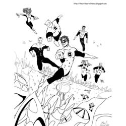 Раскраска: Зеленый Фонарь (Супер герой) #81370 - Бесплатные раскраски для печати