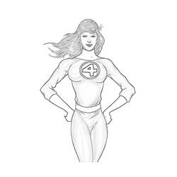 Раскраска: Женщина-невидимка (Супер герой) #83221 - Раскраски для печати
