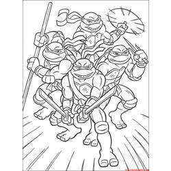 Раскраска: Черепашки ниндзя (Супер герой) #75354 - Раскраски для печати