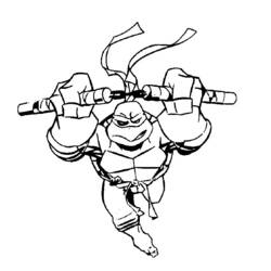 Раскраска: Черепашки ниндзя (Супер герой) #75358 - Раскраски для печати