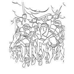 Раскраска: Черепашки ниндзя (Супер герой) #75468 - Бесплатные раскраски для печати