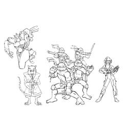 Раскраска: Черепашки ниндзя (Супер герой) #75515 - Бесплатные раскраски для печати