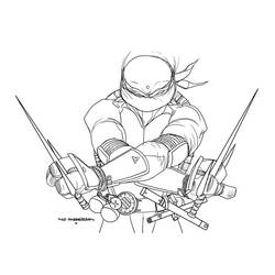 Раскраска: Черепашки ниндзя (Супер герой) #75541 - Раскраски для печати