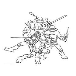 Раскраска: Черепашки ниндзя (Супер герой) #75553 - Бесплатные раскраски для печати