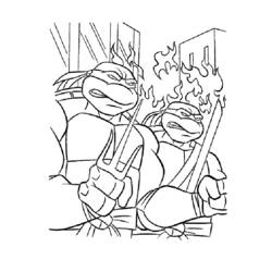 Раскраска: Черепашки ниндзя (Супер герой) #75601 - Бесплатные раскраски для печати