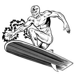 Раскраска: Серебряный Серфер (Супер герой) #81124 - Раскраски для печати