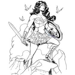 Раскраска: Чудо-Женщина (Супер герой) #74655 - Раскраски для печати
