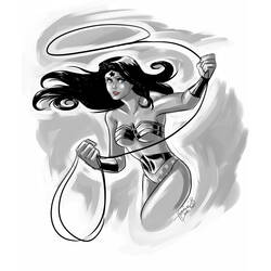 Раскраска: Чудо-Женщина (Супер герой) #74676 - Бесплатные раскраски для печати