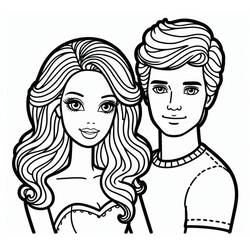 Раскраски: Barbie и Ken - Бесплатные раскраски для печати