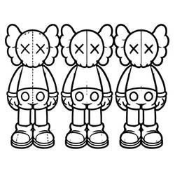 Раскраски: KAWS - Бесплатные раскраски для печати