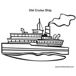 Раскраска: Пассажирское судно / Круизный лайнер (транспорт) #140801 - Раскраски для печати