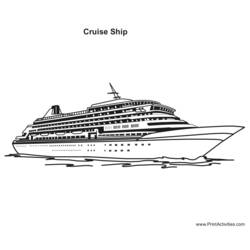 Раскраска: Пассажирское судно / Круизный лайнер (транспорт) #140808 - Раскраски для печати
