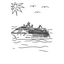 Раскраска: Пассажирское судно / Круизный лайнер (транспорт) #140870 - Раскраски для печати