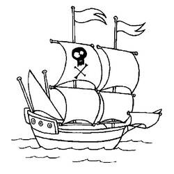 Раскраска: Пиратский корабль (транспорт) #138204 - Раскраски для печати