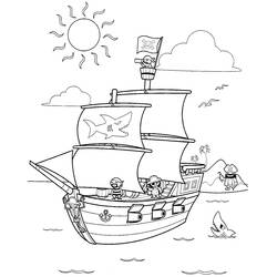 Раскраска: Пиратский корабль (транспорт) #138206 - Раскраски для печати