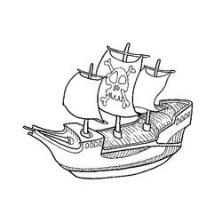 Раскраска: Пиратский корабль (транспорт) #138211 - Раскраски для печати