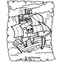Раскраска: Пиратский корабль (транспорт) #138213 - Раскраски для печати