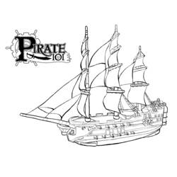 Раскраска: Пиратский корабль (транспорт) #138218 - Раскраски для печати