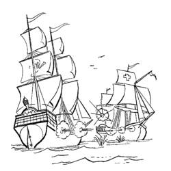 Раскраска: Пиратский корабль (транспорт) #138220 - Бесплатные раскраски для печати
