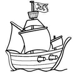 Раскраска: Пиратский корабль (транспорт) #138223 - Раскраски для печати