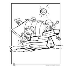 Раскраска: Пиратский корабль (транспорт) #138228 - Бесплатные раскраски для печати