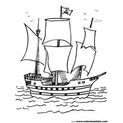 Раскраска: Пиратский корабль (транспорт) #138230 - Раскраски для печати