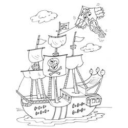 Раскраска: Пиратский корабль (транспорт) #138233 - Раскраски для печати