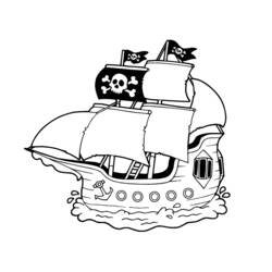 Раскраска: Пиратский корабль (транспорт) #138240 - Раскраски для печати