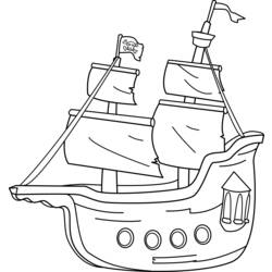 Раскраска: Пиратский корабль (транспорт) #138245 - Раскраски для печати