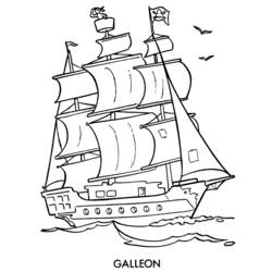Раскраска: Пиратский корабль (транспорт) #138246 - Раскраски для печати