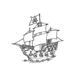 Раскраска: Пиратский корабль (транспорт) #138247 - Раскраски для печати
