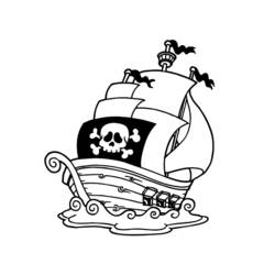 Раскраска: Пиратский корабль (транспорт) #138263 - Раскраски для печати