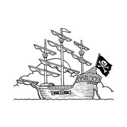 Раскраска: Пиратский корабль (транспорт) #138270 - Раскраски для печати